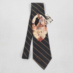 NEW Vintage Norman Rockwell Silk Tie Freedom From Want Thanksgiving Christmas